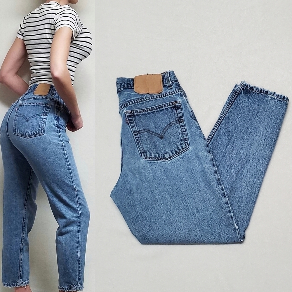 VINTAGE 90s Levi's 512 Light Wash Slim Tapered Fit Tapered Leg High Rise Jeans